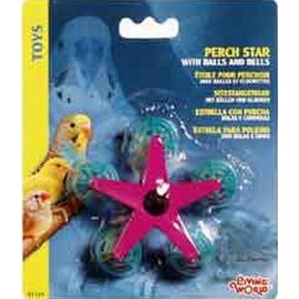 LIVING WORLD BT8 Perch Star with Balls and Bells Bird Toy