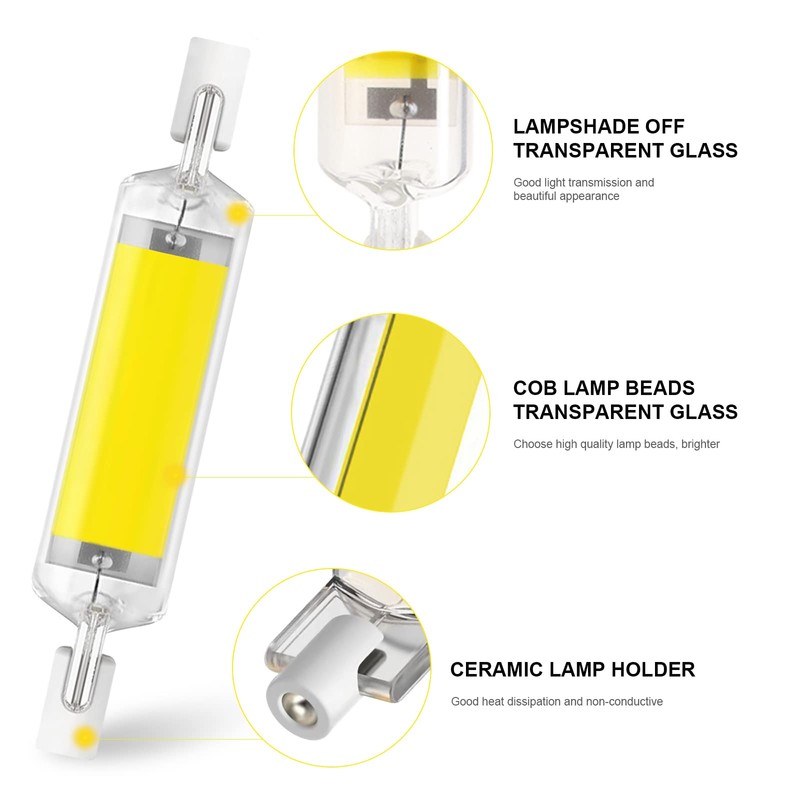 78mm 10W R7S LED COB Light Bulb 100W Equivalent T3