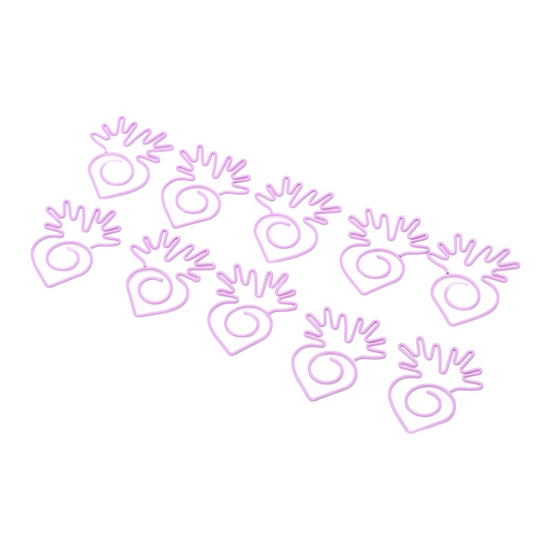 100pcs Paper Clips Portable Mini Electroplating Purple Cute Radish Shape