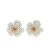 White Summer Flower Floral Dangle Earrings Layered Floral Petal Drop
