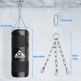 GROOFOO Punching Bag, Boxing, Hitting, Body Training, Fitness, Martial Arts, Change Mood, Stress Relief, Hanging Type, Karate, Kickboxing, Stress Relief, Hitting Practice, Wall Mounted, Home Use,