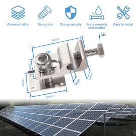 Pack of 4 Earth Clamp PV Module, Solar Panel Grounding Clips, Solar Module Ground Earthing Lug Standard, Solar Module Mounting Brackets, Clamps, Fixings Grounding Eyelets for Solar Mounting System
