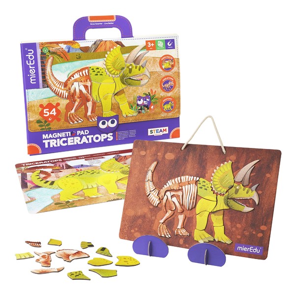 mierEdu Magnetic Pad - Triceratops I Great Puzzle Set I