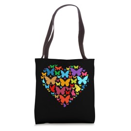 Colorful Cute Hearts Shape Silhouette Lover - Butterfly Tote Bag