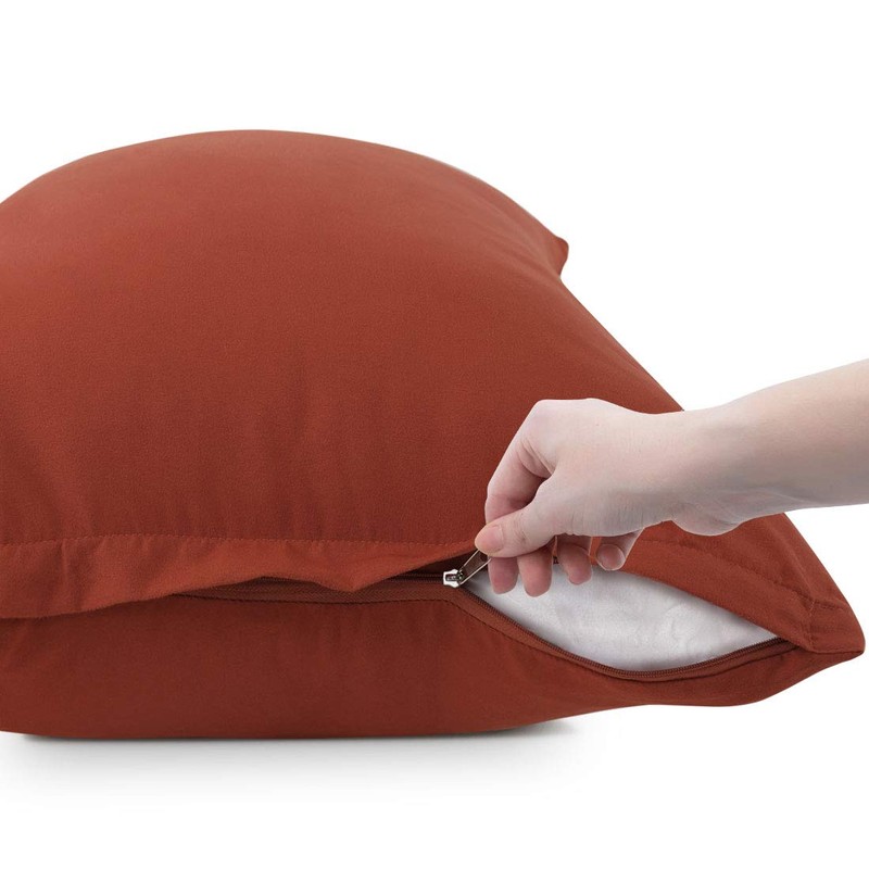 PiccoCasa Zippered Pillowcases, 100% Brushed Microfiber Polyester Pillow Case Cover,