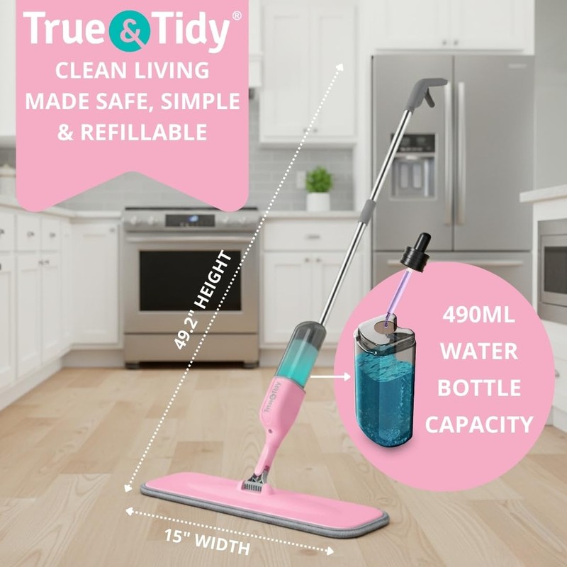 Heavy Duty Spray Mop for Floor Cleaning, Refillable Water Bottle,