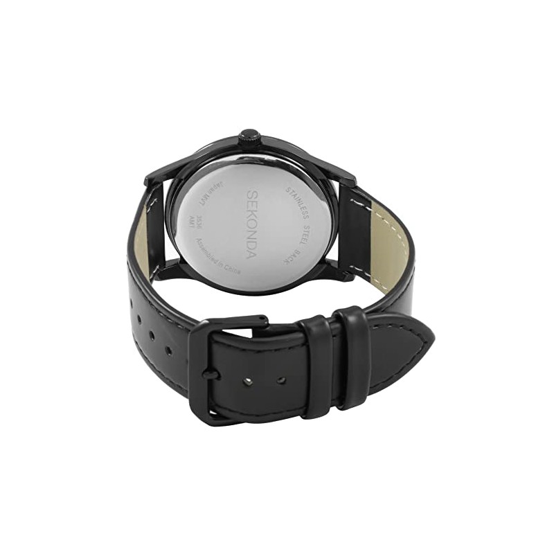 Sekonda Gents Analogue Quartz Watch with Black Dial and Black