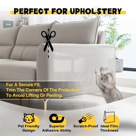 Cat Scratch Furniture Protector, 196.8"x11.8" Couch Protector from Cat Claws, Thicken Transparent Self-Adhesive Furniture Protectors from Cats Scratching for Couch Sofa Door Protection