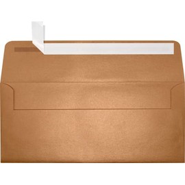#10 Square Flap Envelopes w/Peel & Press (4 1/8 x 9 1/2) - Copper Brown Metallic (50 Qty.) | Business | for Checks, Invoices, Letters & Mailings | Printable | 80lb Text Paper | 5360-11-50