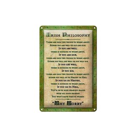 Tin Sign 20 x 30 cm – Made in Germany – Saying Irish Philosophy there are only Metal Decorative Tin Sign