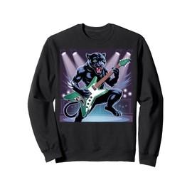 Kids Black Panther Playing Guitar Rock Star Rock and Roll Sweatshirt