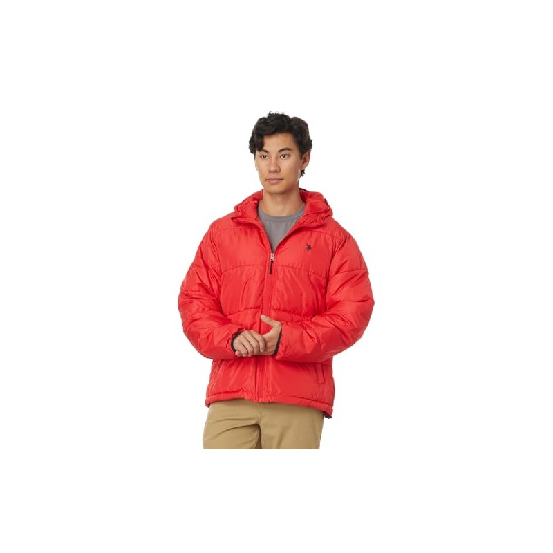 U.S. POLO ASSN. Men's Moderate Puffer, Engine Red