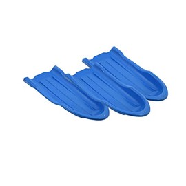 Superio Pack of 3 Toboggan Snow Sleds for Kids and Adults, 46" Heavy Duty Plastic Open Back Sliders for 2 Riders with Handles and Hole for Pull Ropes- (Ropes Excluded) Kid and Adult Winter Fun (Blue)