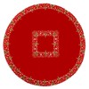 Grelucgo Holly Embroidered Christmas Tablecloth (Round 52 inch)
