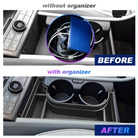SXCY for 2024 2025 Hyundai Kona EV Center Console Organizer for 2024 2025 Hyundai Kona EV Accessories Cupholder Oragnizer Tray for 2024 2025 Kona EV Console Organizer [Only Fit 2024 2025 Kona EV]