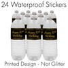 Black and Gold 30th Birthday Party Water Bottle Labels -