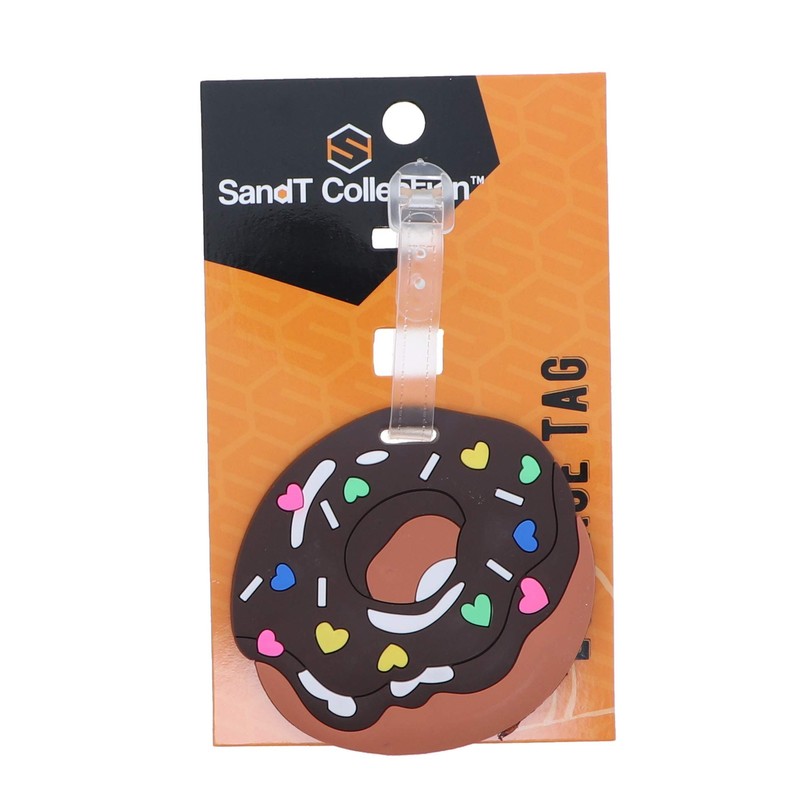 SandT Collection Fun Food Luggage Tag - Brown Donut