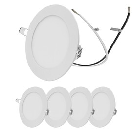Facon 5Inch 12V LED Puck Light RV Interior Light, Aluminum Slim Recessed Mount Ceiling Lights, 12Volts RV Lighting Fixture for Van Camper Trailer Motorhome Boat (5Packs, 5Inch 3500K)