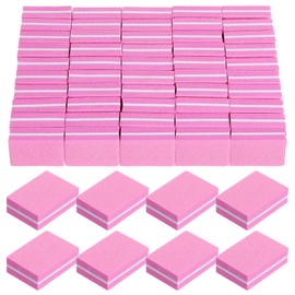 Nail Buffers (400 Pack), Mini Buffer Block Nail File for Acrylic and Natural Nails, 100/180 Grit Nail Buffer Block Bulk Buffing Blocks for Nail Buff Professional Manicure File Blocks Set Hot Pink