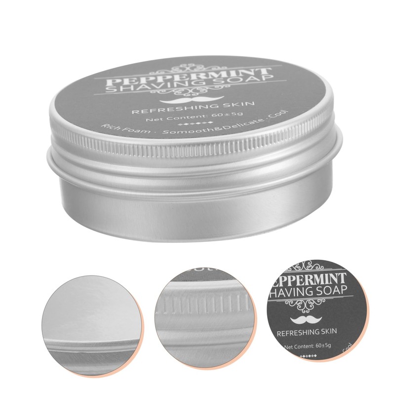 Baluue Peppermint Shaving Soap for Men Portable Natural Shave Soap