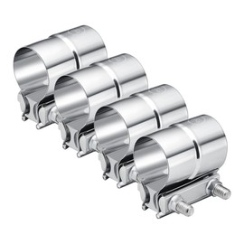 EVIL ENERGY 2.5'' Exhaust Clamp, 2 1/2 in Lap Joint Band Clamp Stainless Steel for Pipes, Mufflers, Catalytic Converters (4Pcs, 2.5 inch)