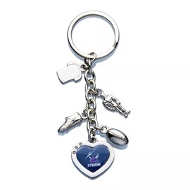 Melbourne Storm NRL Logo Charm Keyring Key Ring