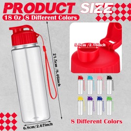 Ziliny 24 Pcs Plastic Water Bottles for Kids Bulk 17 oz Reusable Leak Proof Flip Top Sports Water Bottles with Handle Strap for Summer School Gym Travel(Vibrant Color,Classic Style)
