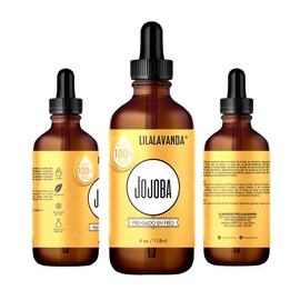 LilaLavanda Aceite de Jojoba Orgánico | 100% Puro y Prensado en Frío | Humectante, Regenerador y Equilibrante | Nutre la Piel y el Cabello Profndamente | 118 ml