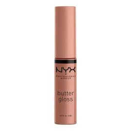 Labial Líquido Nyx Butter Gloss Cobertura Ligera A Media 8ml Color Madeleine