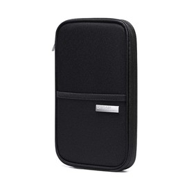 SOOJET Wallet Passport Pouch, Travel Organizer and Family Passport Holder Protects Cover for Passport, Boarding Pass and Document, Black, M, Multiple Compartments, Black, M, Multiple compartments