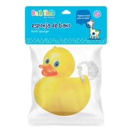 Esponja De Patito Para Bao Bebes Tela Extra Suave Bath Time Color Amarillo