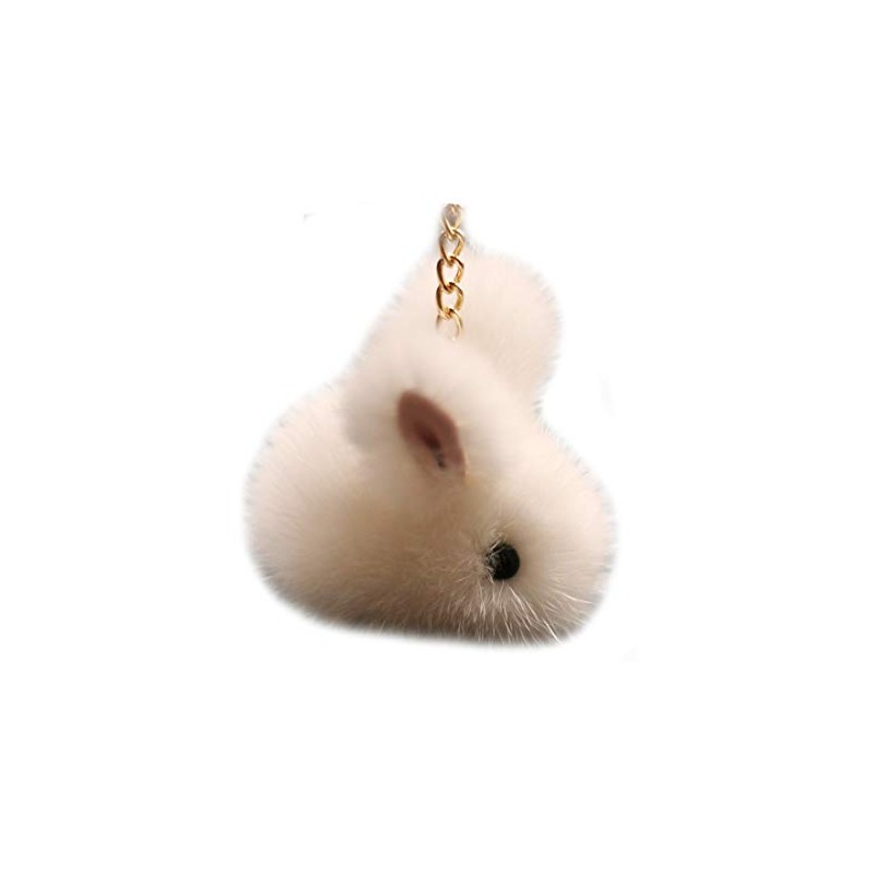 Rabbit Premium Mink Fur Charm Lanyard Bag Charm Keychain, Mink
