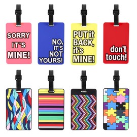 ViEinkaufen 8 Pcs Luggage Tags PVC,Suitcase Luggage Tag,Colorful Travel Tags with Name ID Card Bag Baggage Labels Handbag Tag Labels for Travel Bags Suitcases