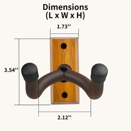 Guitar Wall Mount 2 Pack, Acacia Wood Guitar Hanger, U-Shaped Guitar Wall Hanger Mount, Guitar Holder Hook Stand Wall Mount Guitar Accessories for Acoustic, Electric Guitar, Banjo, Bass, Ukulele
