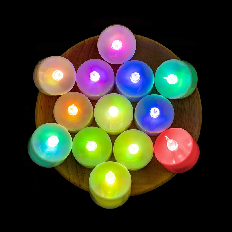 BEICHI Color Changing LED Tea Lights Bulk, 24 Pcs Flameless