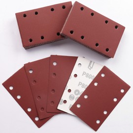 Sruhrak 80x133mm Sandpaper, 50 Pieces Sanding Sheets Hook and Loop Sanding Pads 800 Grits Rectangular Sander Paper Set for Bosch Electric Sander Polishing, Rust Removal