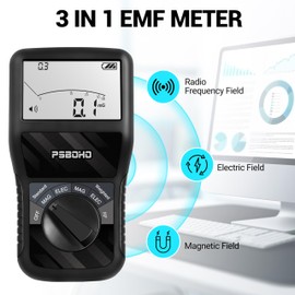 PSB0H0 EMF Meter, 3-in-1 EMF Detector Portable Electromagnetic Field Radiation Detector for EF, RF, MF, WiFi Signal, Suitable for Home, Office EMF Inspections and Ghost Hunting