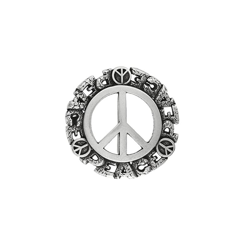 Cowboy Craft Unique Biker Buckle Antique Peace Sign Engraved Buckle