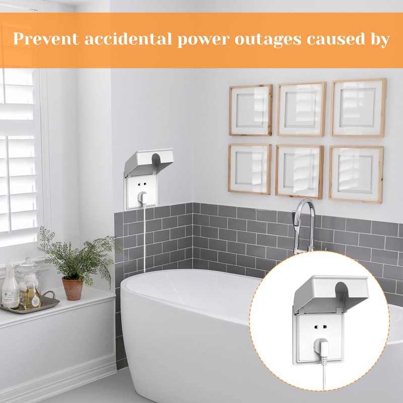 2Pcs Socket Cover Box,Plug Socket Cover,Single Socket Cover,Plug Socket Covers