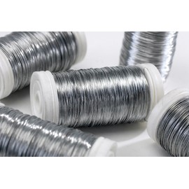 Thin Silver Reel Wire for Floristry & Flower Arranging Roll (30 Gauge)