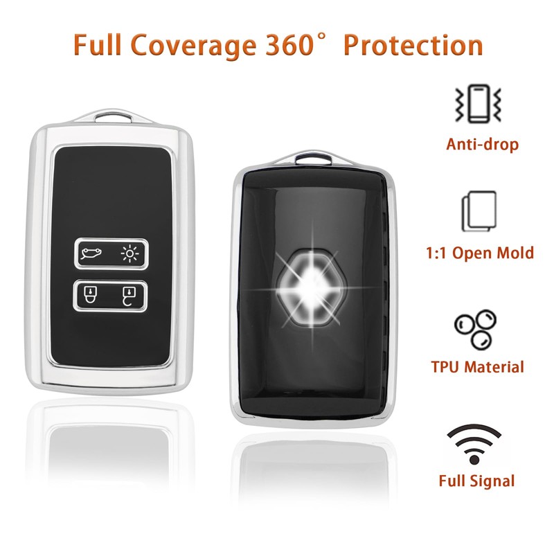 Koaudb Car Key Case Cover Fits, silver