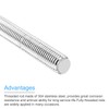 sourcing map Fully Threaded Rod M12 x 350mm 1.75mm Thread