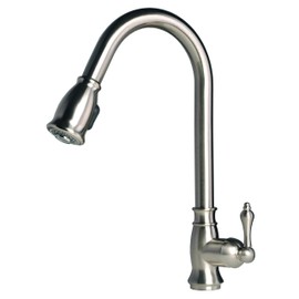Builders Shoppe 1153SS Classic 16" Single Handle Pull-Down Kitchen Faucet Stainless Steel Finish