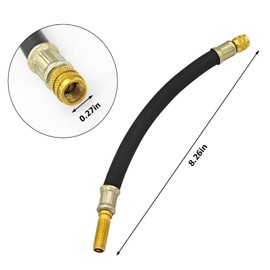 Lunpog 2 Pieces Flexible Rubber Tire Valve Adapter Extension with Valve Cap for Universal Cars, Trucks, Motorcycles, Bikes (210mm)