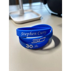 Stephen Curry SC 30 Blue Signature Basketball Silicone Bracelet Warriors