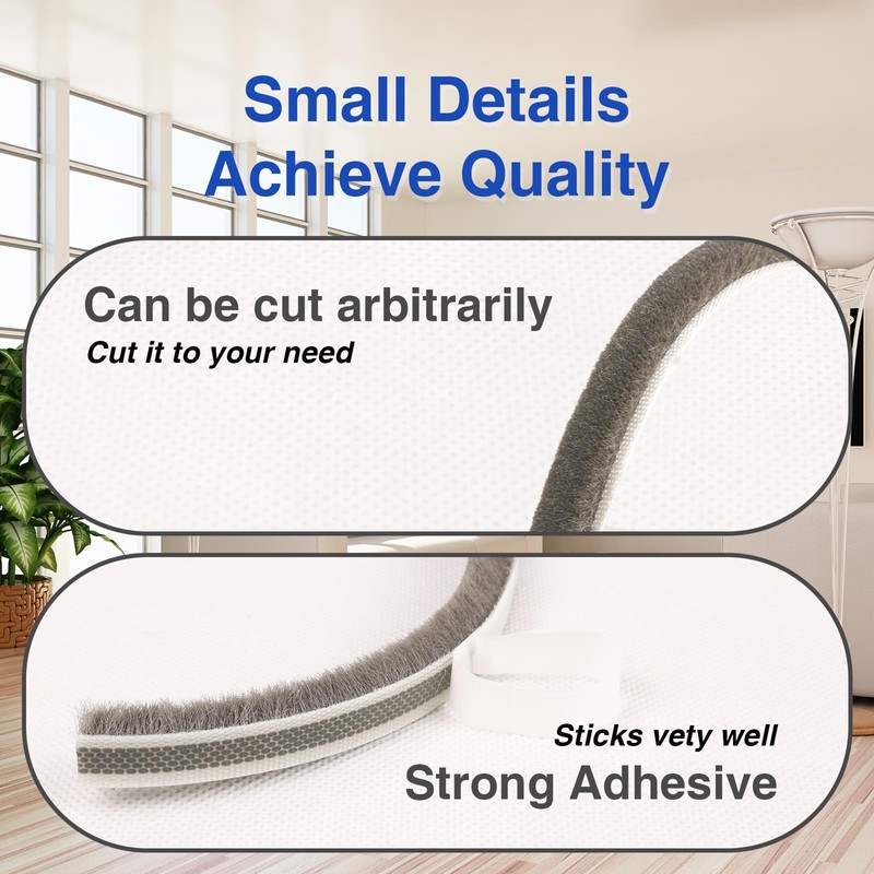 YHSISOLE Weather Stripping Door Seal -16 ft x 11/32" Pile