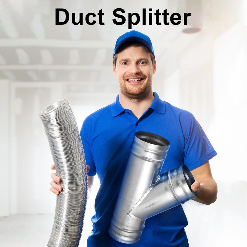 Tatuo 4'' Duct Splitter 3 Way Hose Connector Metal 45