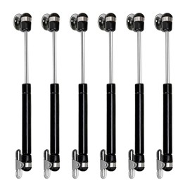 MOCNT Pack of 6 200N Gas Spring Cover Flap Fitting Gas Spring Damper Gas Spring Gas Spring Hinge Lid Black Kitchen Cabinet Soft Closures