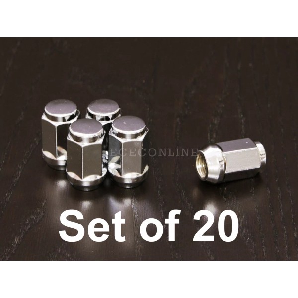 Efficient Commerce 20pc 12x1.25 Bulge Lug Nuts (Acorn Closed Ended)