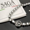 SAGA GIOIELLI® Men's Quadrell Steel Anchor Bracelet, 18 cm, Stainless